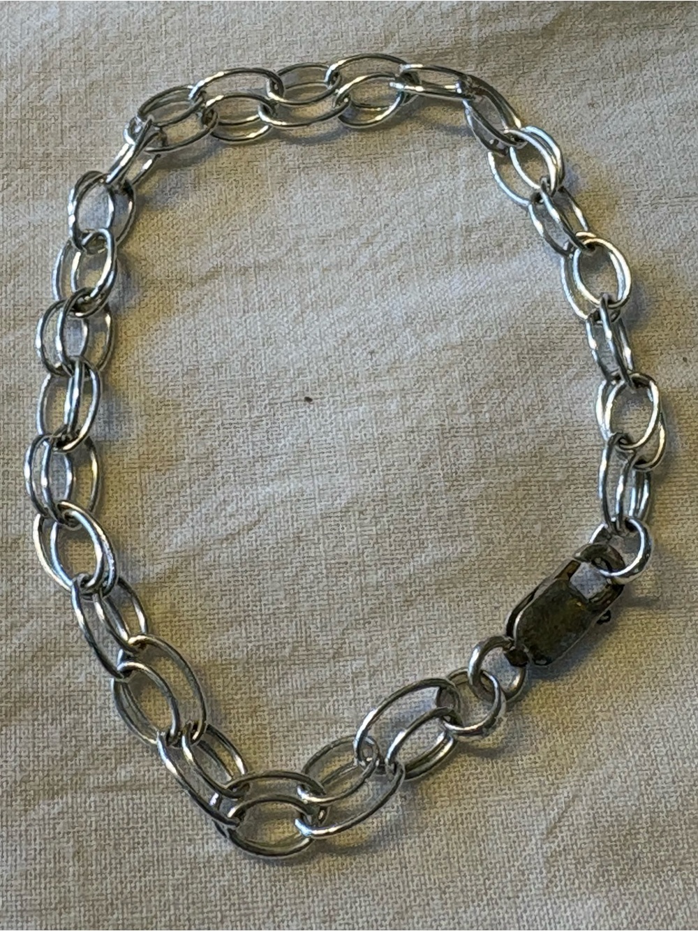 Source Unknown Silver Oval Link Necklace